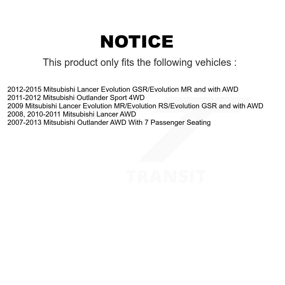 Ensemble de moyeu de roulement de roue arrière pour Mitsubishi Lancer Outlander Sport 70-512382