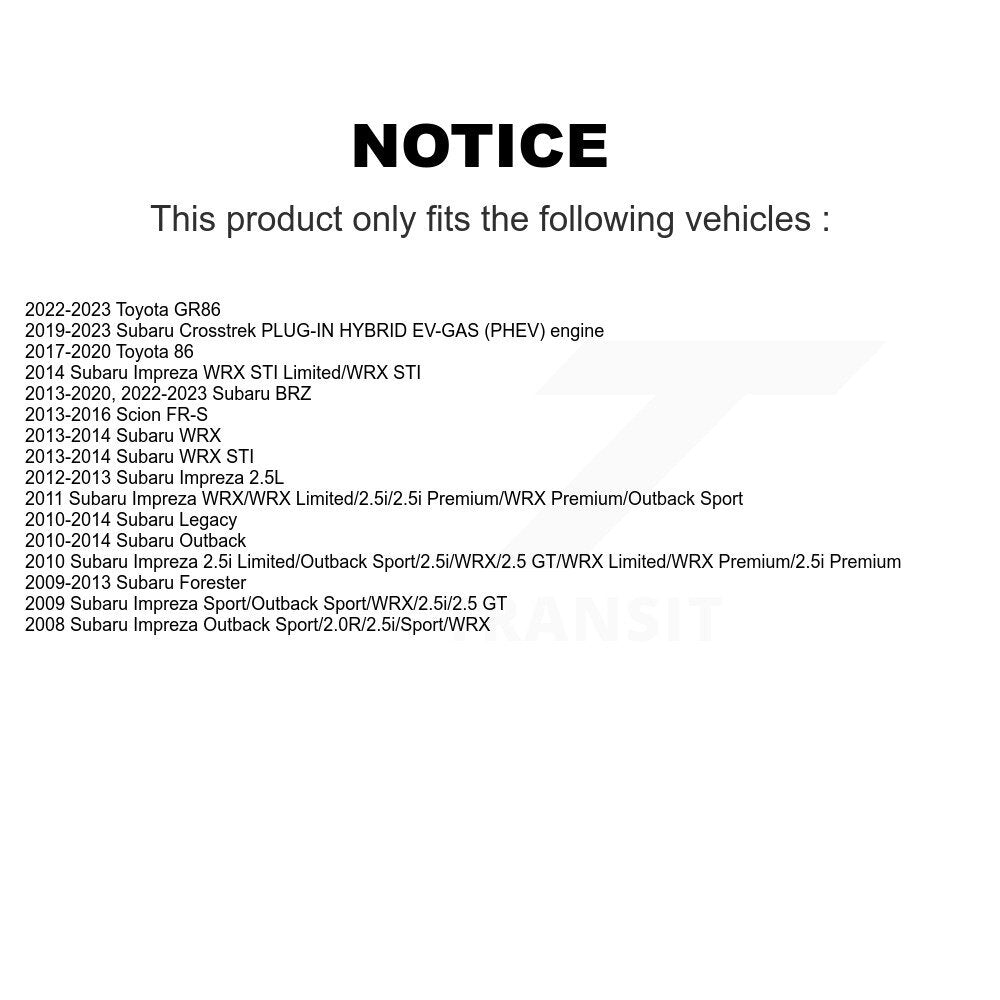 Ensemble de moyeu de roulement de roue arrière, pour Subaru Crosstrek Impreza Forester Outback 8