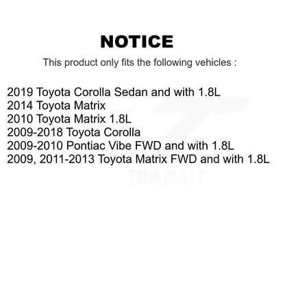 Ensemble de moyeu de roulement de roue arrière, pour Toyota Corolla Matrix Pontiac Vibe 70-51240