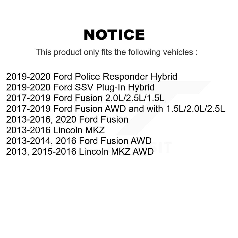 Ensemble de moyeu de roulement de roue pour Ford Fusion Lincoln MKZ Police répondeur hybride