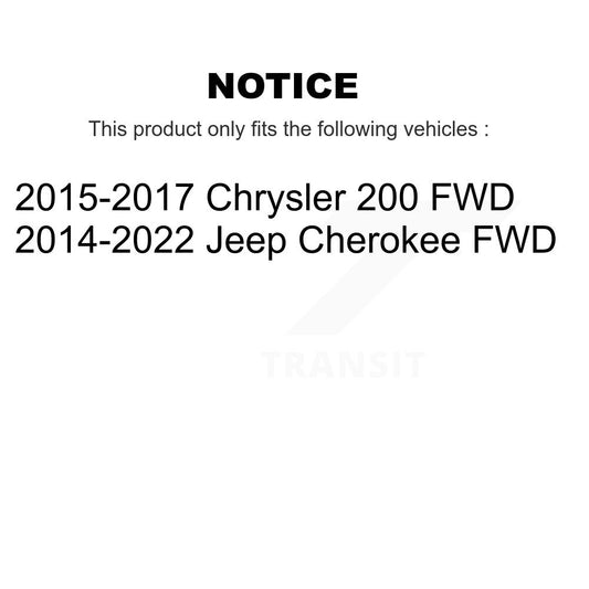Ensemble de moyeu de roulement de roue arrière pour Jeep Cherokee Chrysler 200 FWD 70-512514