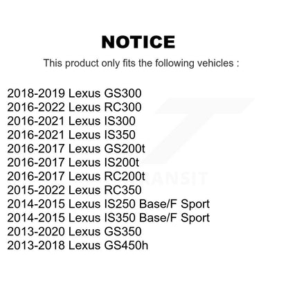 Ensemble de moyeu de roulement de roue arrière, pour Lexus IS300 IS350 IS250 GS350 RC350 RC300