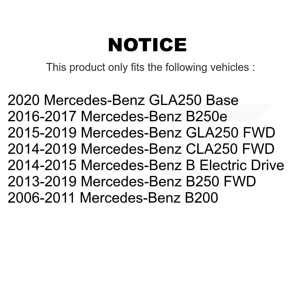 Ensemble de moyeu de roulement de roue arrière, pour Mercedes-Benz GLA250 CLA250 B250 B200 B