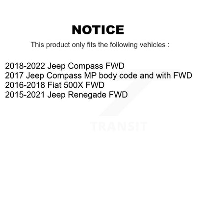 Ensemble de moyeu de roulement de roue arrière, pour Jeep Compass Renegade Fiat 500X 70-512568