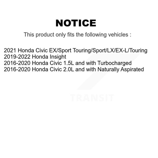 Ensemble de moyeu de roulement de roue arrière pour Honda Civic Insight 70-512570