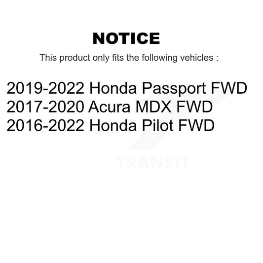 Ensemble de moyeu de roulement de roue arrière, pour Honda Pilot Acura MDX passeport FWD 70-51262