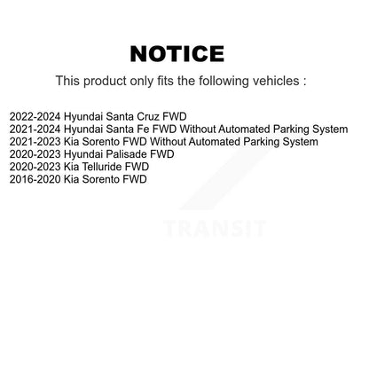 Ensemble de moyeu de roulement de roue arrière, pour Kia Sorento Hyundai Santa Fe palissade Cruz