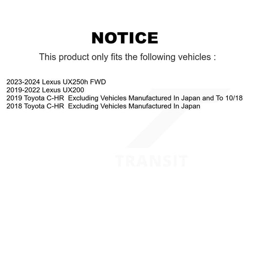 Ensemble de moyeu de roulement de roue arrière, pour Toyota C-HR Lexus UX250h UX200 70-512649