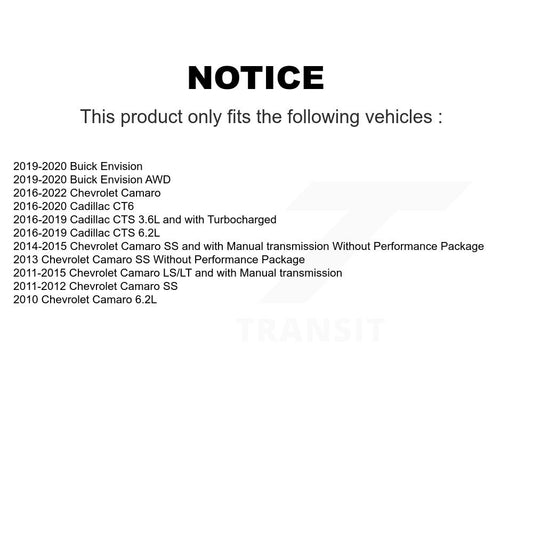 Ensemble de moyeu de roulement de roue, pour Chevrolet Camaro Buick Envision Cadillac CTS CT6