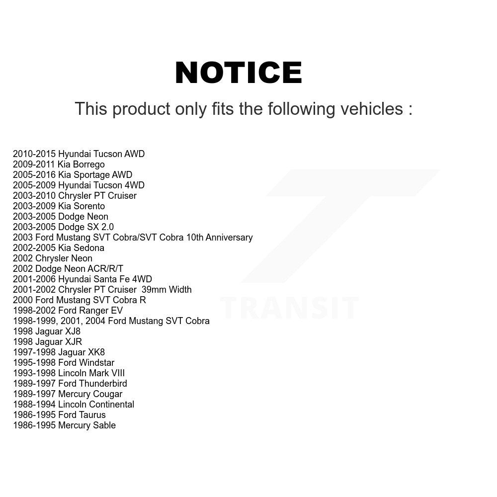 Roulement de roue pour Hyundai Tucson Kia Sportage Ford Mustang Chrysler PT Cruiser