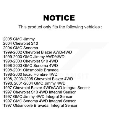 Ensemble de moyeu de roulement de roue avant, pour Chevrolet GMC Blazer S10 Jimmy Sonoma Isuz