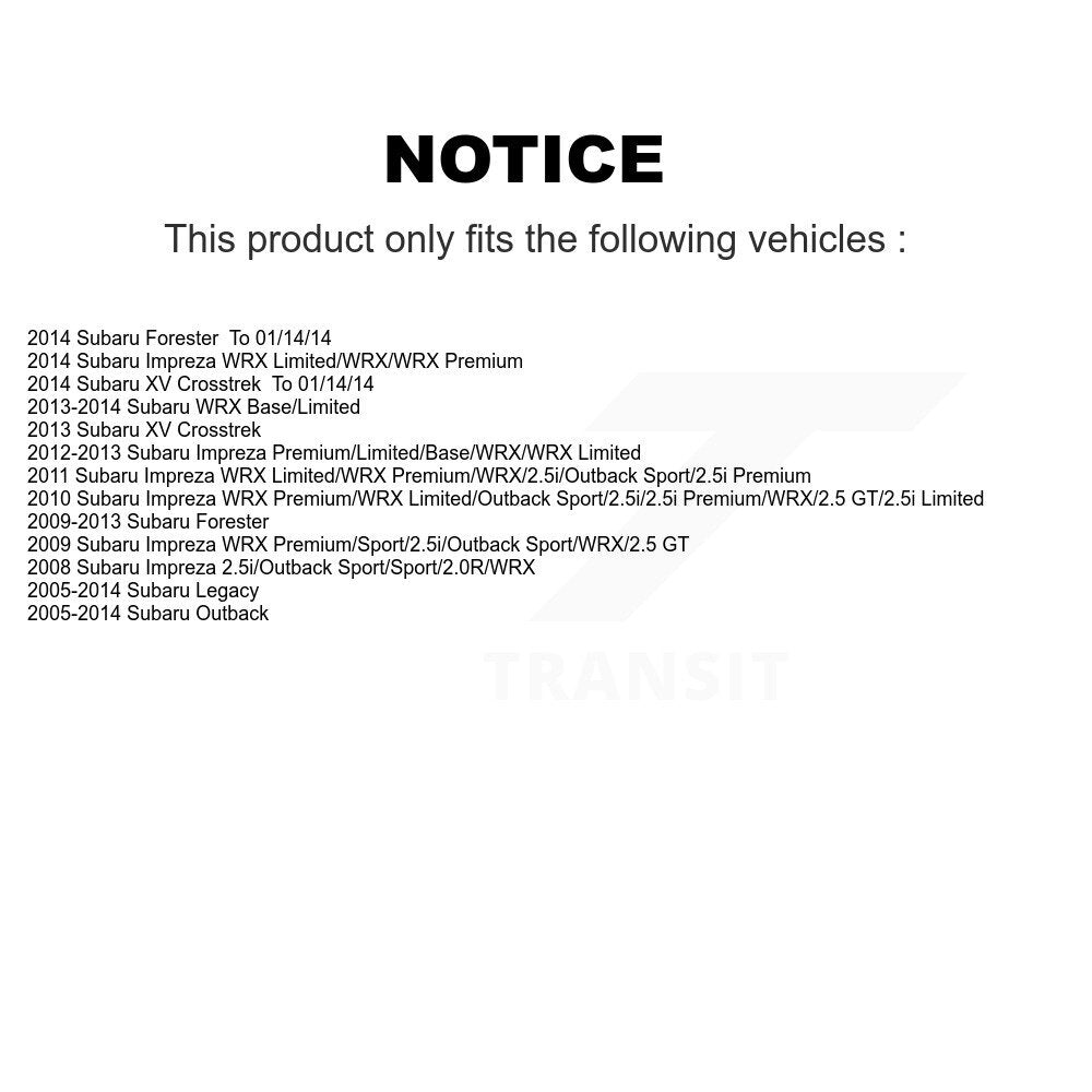 Ensemble de moyeu de roulement de roue avant, pour Subaru Impreza Forester Outback Legacy XV