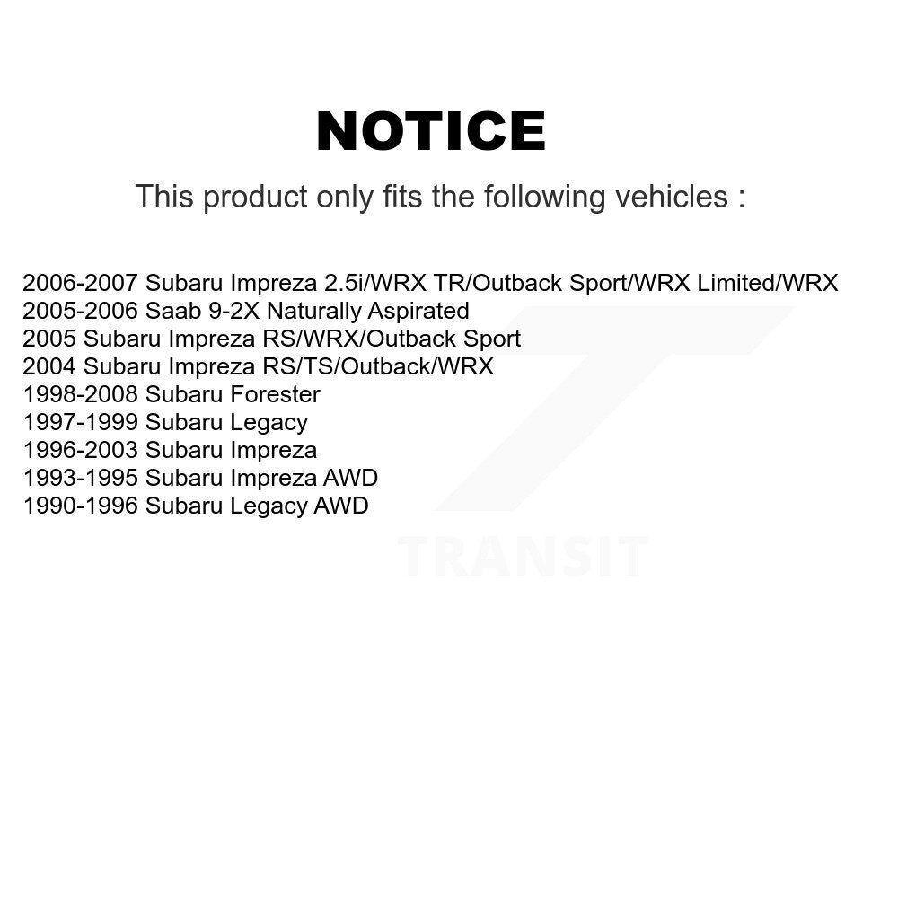 Jeu de roulements de roue intérieure arrière, pour Subaru Impreza Forester Legacy Saab 9-2X