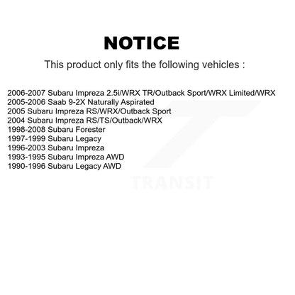 Jeu de roulements de roue intérieure arrière, pour Subaru Impreza Forester Legacy Saab 9-2X