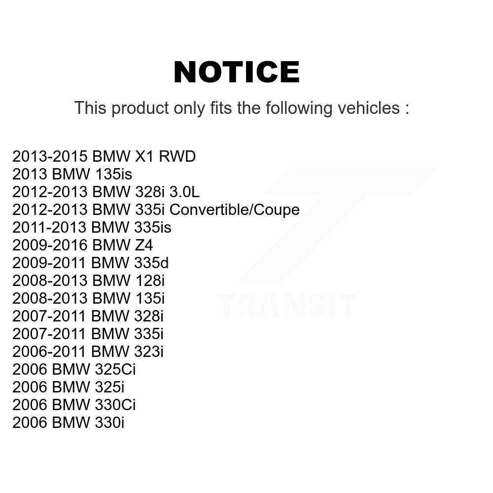 Ensemble de moyeu de roulement de roue avant, pour BMW 323i 328i X1 335i 128i 135i 325i Z4