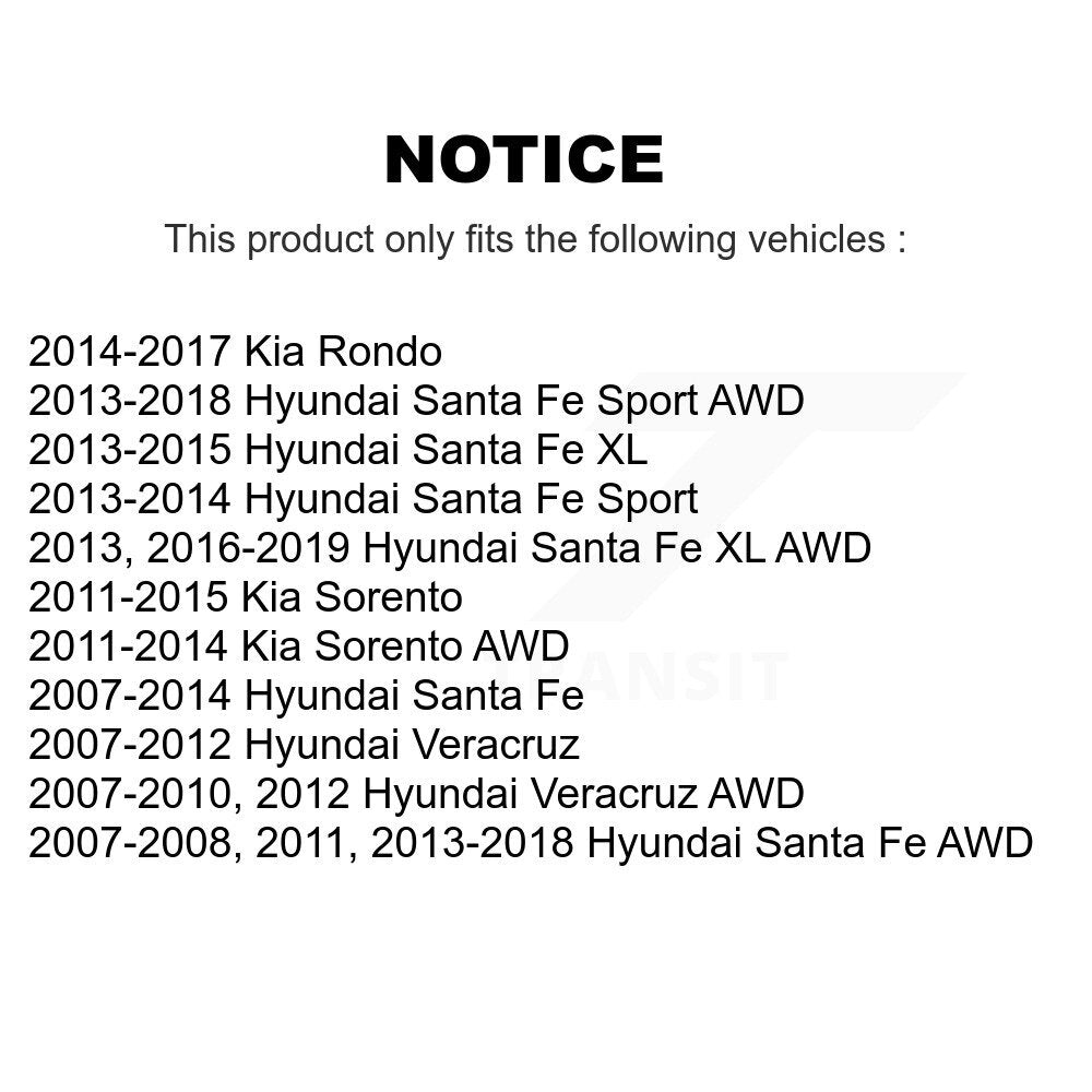 Ensemble de moyeu de roulement de roue, pour Hyundai Santa Fe Sport Kia Sorento Rondo Veracru