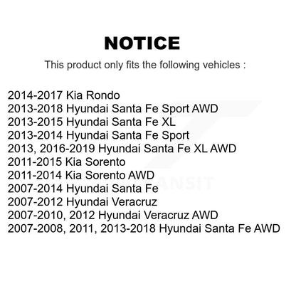 Ensemble de moyeu de roulement de roue, pour Hyundai Santa Fe Sport Kia Sorento Rondo Veracru