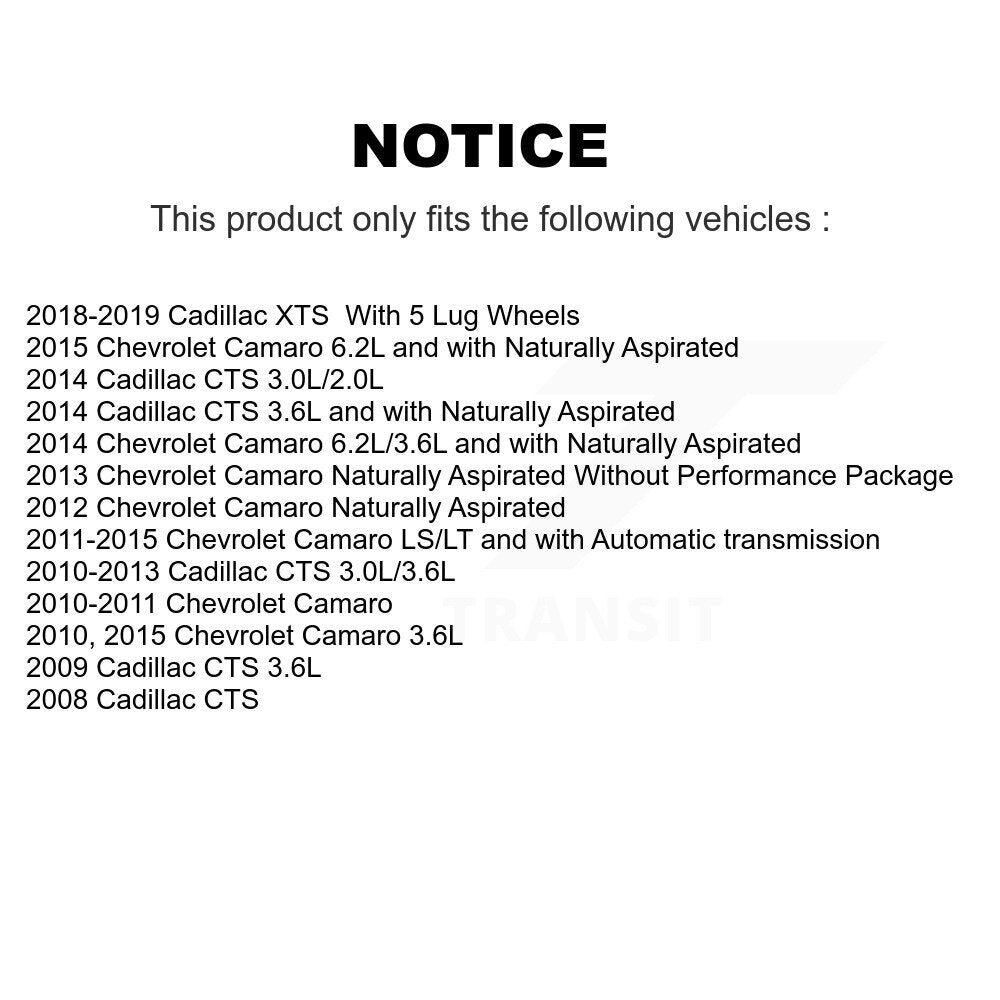 Ensemble de moyeu de roulement de roue pour Chevrolet Camaro Cadillac CTS XTS 70-513282