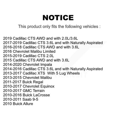 Ensemble de moyeu de roulement de roue pour Chevrolet Equinox GMC Terrain Buick Malibu Impal