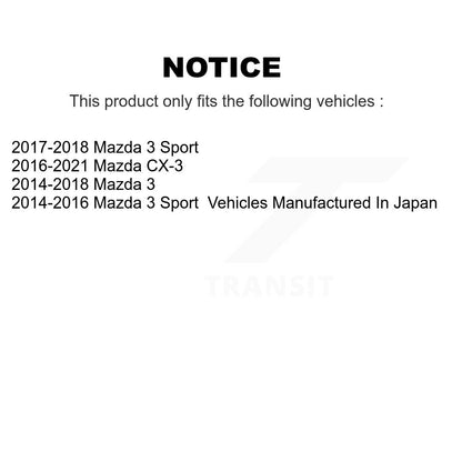 Ensemble de moyeu de roulement de roue avant pour Mazda 3 CX-3 Sport 70-513354