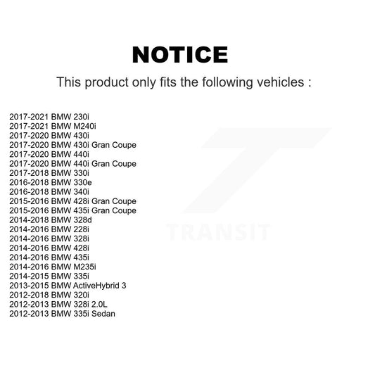 Ensemble de moyeu de roulement de roue avant, pour BMW 328i 320i M235i 335i M240i 228i 435i 3