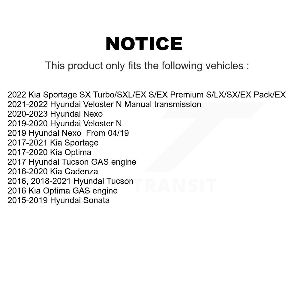 Ensemble de moyeu de roulement de roue avant, pour Hyundai Tucson Kia Sportage Sonata Optima