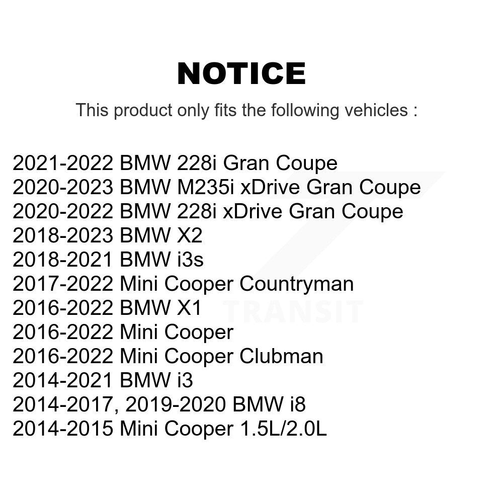 Ensemble de moyeu de roulement de roue pour Mini BMW Cooper X1 Countryman X2 Clubman i3 228i