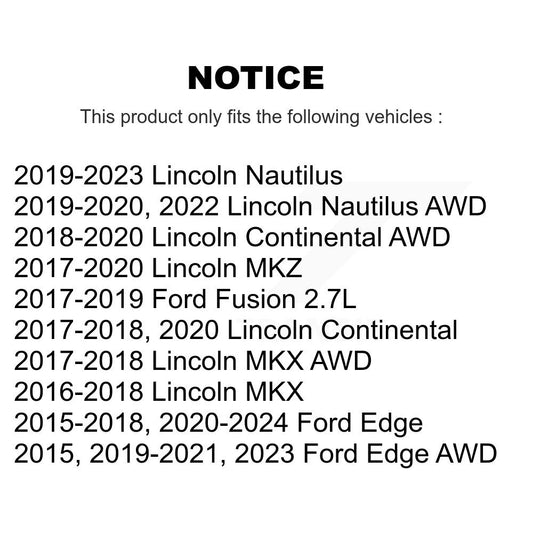 Ensemble de moyeu de roulement de roue, pour Ford Edge Fusion Lincoln Nautilus MKX MKZ