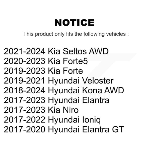 Ensemble de moyeu de roulement de roue, pour Hyundai Elantra Kia Kona Seltos Forte Ioniq GT