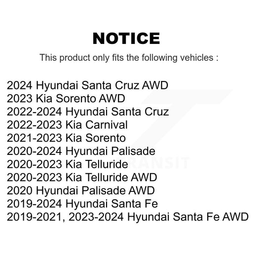 Ensemble de moyeu de roulement de roue, pour Hyundai Santa Fe Kia palissade Sorento Telluride