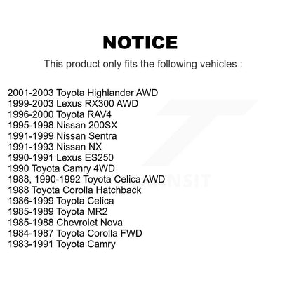 Roulement de roue pour Toyota Highlander RAV4 Lexus RX300 Celica Camry MR2 Corolla N