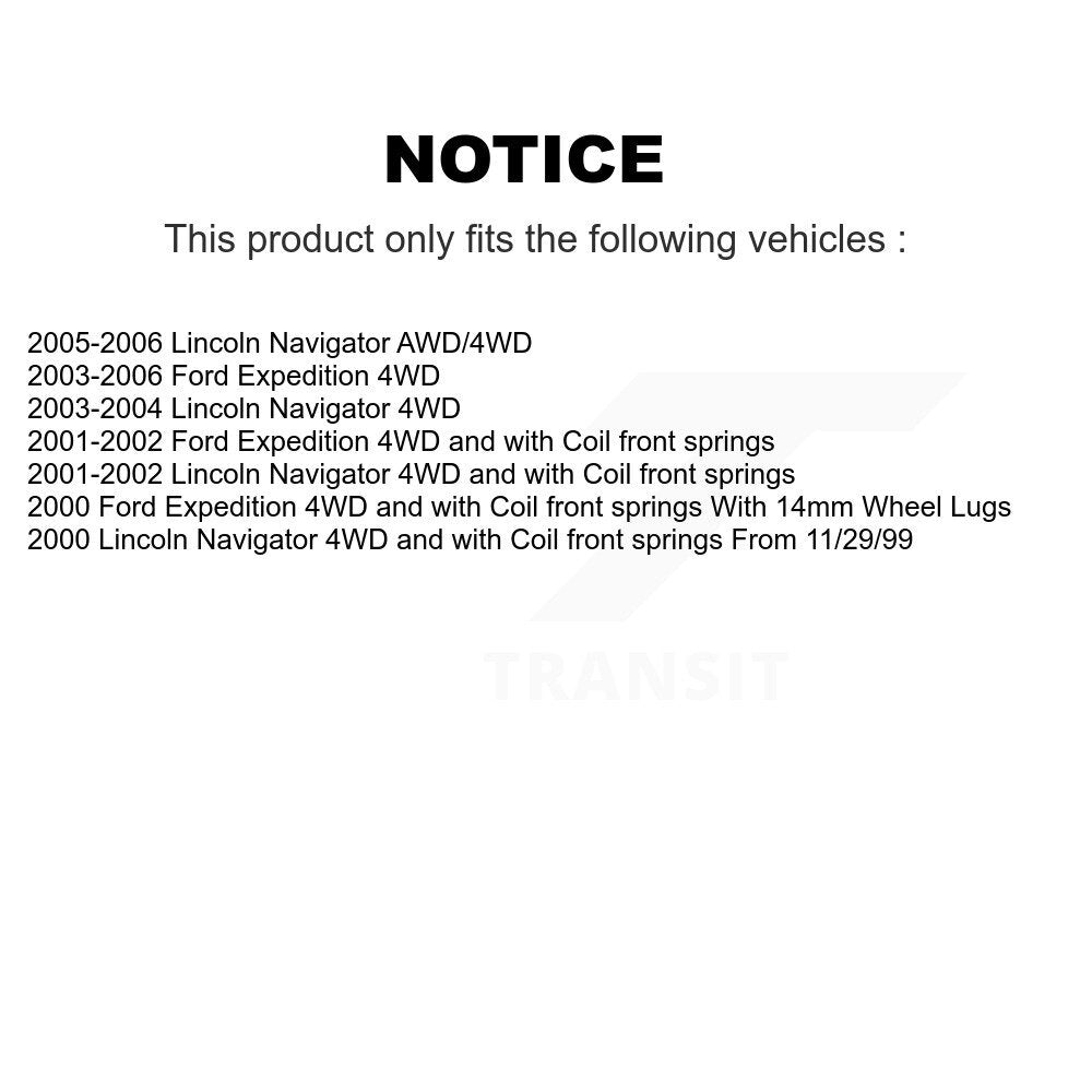 Ensemble de moyeu de roulement de roue avant, pour Ford Expedition Lincoln Navigator 70-51504