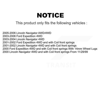Ensemble de moyeu de roulement de roue avant, pour Ford Expedition Lincoln Navigator 70-51504