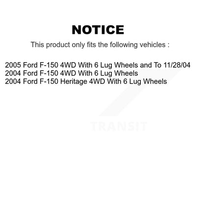 Ensemble de moyeu de roulement de roue avant pour Ford F-150 Heritage 4WD 70-515046