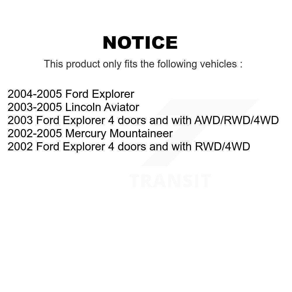 Ensemble de moyeu de roulement de roue avant, pour Ford Explorer Lincoln Aviator Mercury
