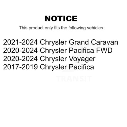 Ensemble de moyeu de roulement de roue avant, pour Chrysler Pacifica Grand Caravan Voyager