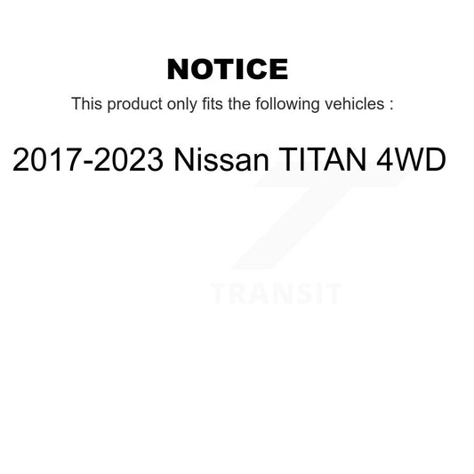 Ensemble de moyeu de roulement de roue avant pour Nissan TITAN 4WD 2017 – 2023 70-515185
