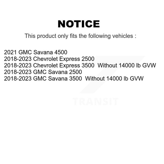 Ensemble de moyeu de roulement de roue avant, pour GMC Chevrolet Savana 2500 Express 3500 450