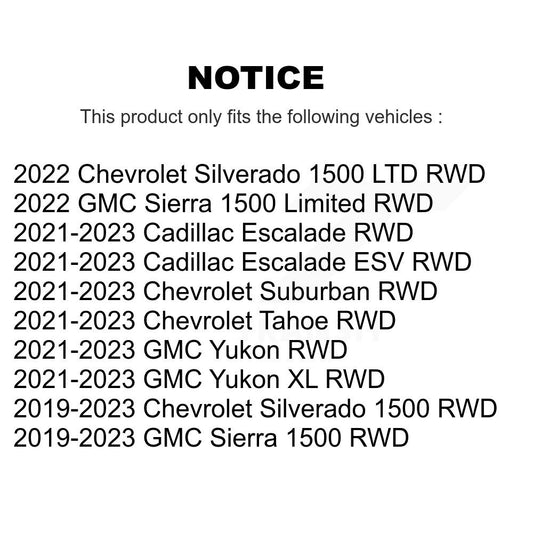 Ensemble de moyeu de roulement de roue avant, pour Chevrolet GMC Silverado 1500 Sierra Yukon