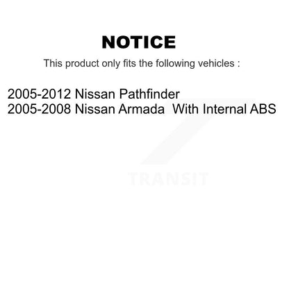 Ensemble de moyeu de roulement de roue arrière pour Nissan Pathfinder Armada 70-541003