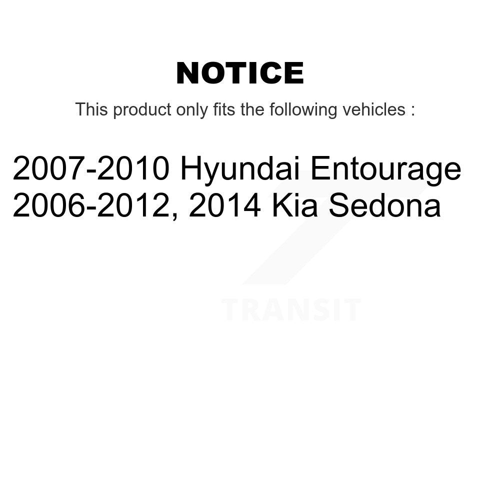 Ensemble de moyeu de roulement de roue arrière, pour Kia Sedona Hyundai Entourage 70-541007