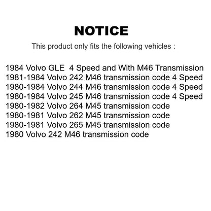 Roulement d'arbre intermédiaire de transmission manuel arrière, pour Volvo 244 242 245 262 264 265 GLE