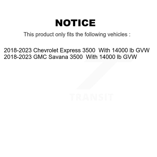 Ensemble de moyeu de roulement de roue avant pour GMC Savana 2018 Chevrolet Expres 3500 – 2023