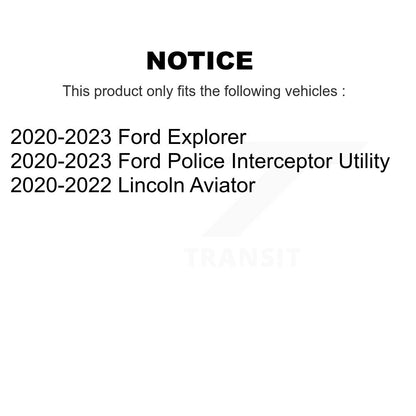 Ensemble de moyeu de roulement de roue arrière pour utilitaire d'intercepteur de police Ford Explorer