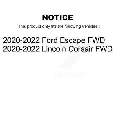 Ensemble de moyeu de roulement de roue arrière pour Ford Escape Lincoln Corsair FWD 2020 – 2022