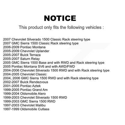 Extrémité de biellette de direction extérieure avant, pour Chevrolet Silverado 1500 GMC Sierra Pontia