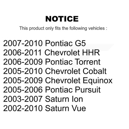 Extrémité de biellette de direction extérieure avant pour Chevrolet Cobalt Pontiac Saturn G5 Equinox