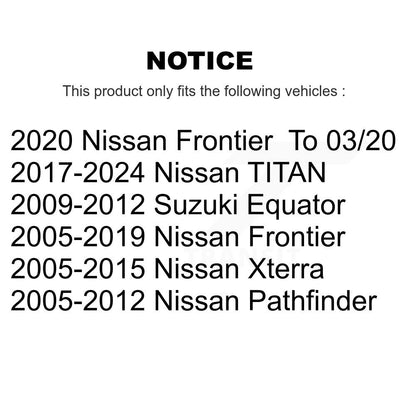 Extrémité de biellette de direction extérieure avant gauche pour Nissan Frontier Pathfinder Xterra