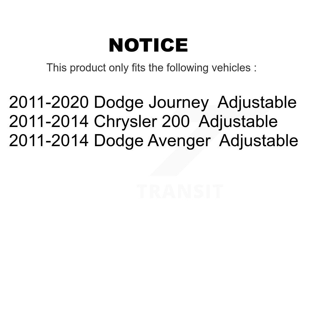 Bras latéral supérieur arrière pour Dodge Journey Chrysler 200 Avenger réglable