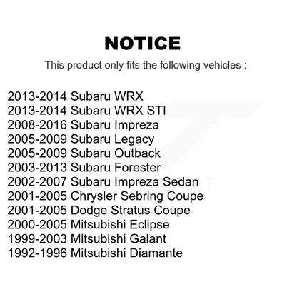Kit de liaison de barre stabilisatrice de Suspension, pour Subaru Impreza Forester Outback Chrysler